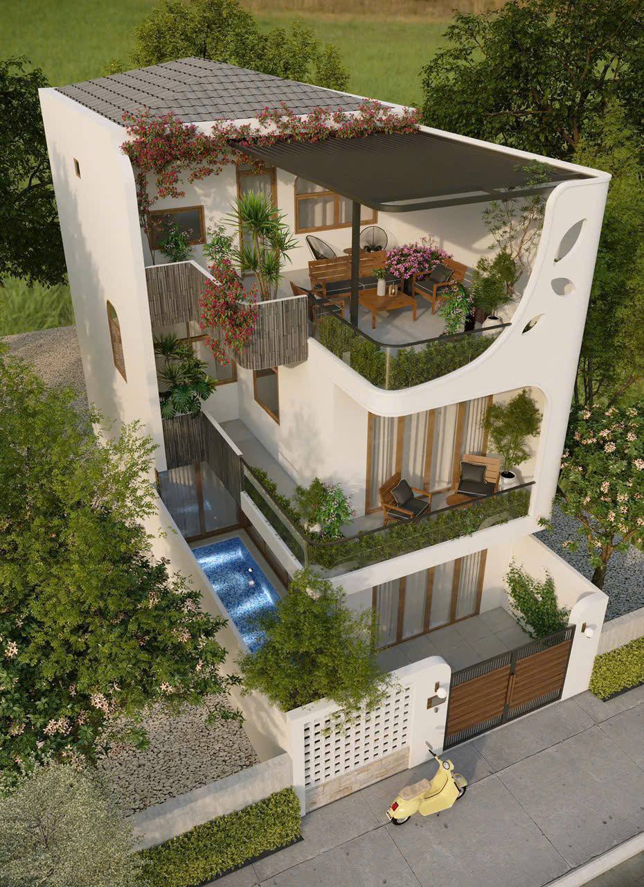 Вилла 3 этажа: 5 спальни 5wc 150m2 · 60 000 000 VND